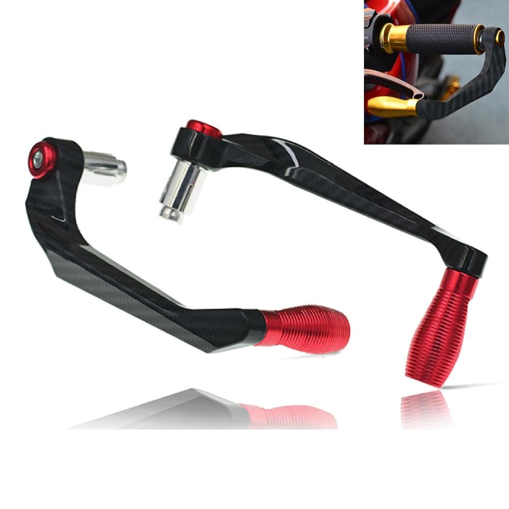 Motorcycle Modification Accessories Carbon Fiber Horn Shape Gear Brake Clutch Handbrake Set (Red)