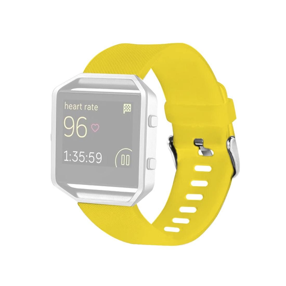 For Fitbit Blaze Watch Oblique Texture Silicone Watchband, Small Size, Length: 14-17cm (Yellow)