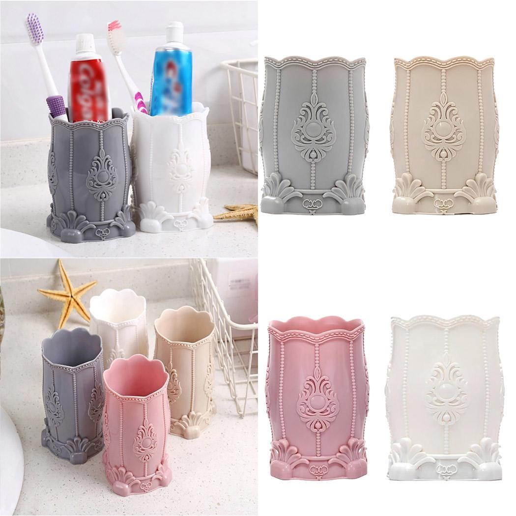 3 PCS Multi-purpose Pen Holder Storage Box Office Cosmetic Home Solid Desk Plastic Organizer (Khaki)