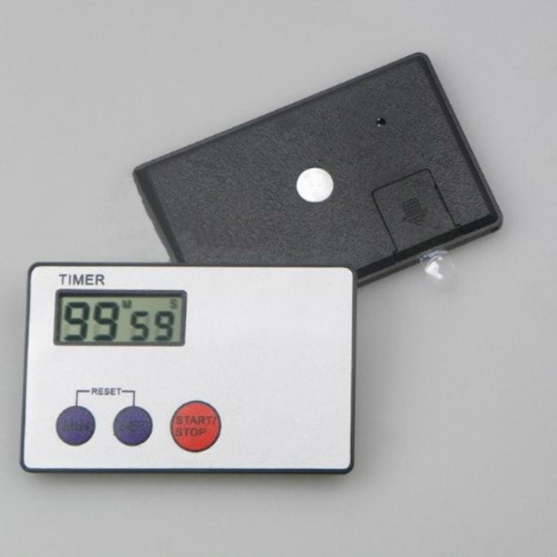 Ultrathin Credit Card Shape Sized Digital LCD Kitchen Buzzer Timer with Magnetic Mount (Silver)