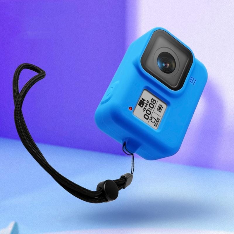 Silicone Protective Case Cover with Wrist Strap for GoPro HERO8 Black (Blue)