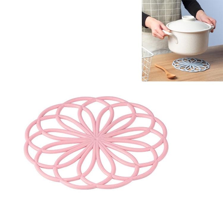 10 PCS Creative Hollow Flower Shape Ktchen Household Non-slip Anti-scalding Insulation Tableware Cup Mat (Pink)