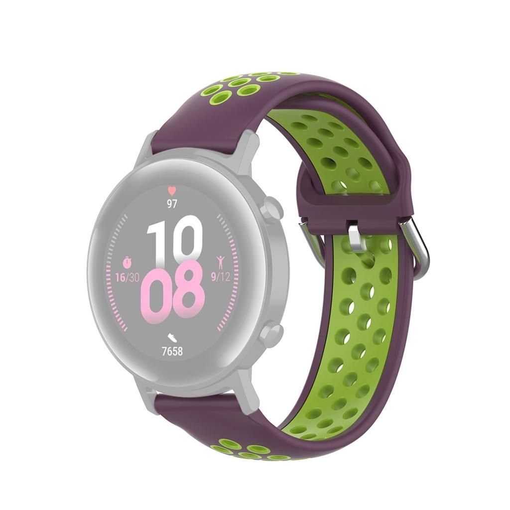 20mm For Huami Amazfit GTS / Samsung Galaxy Watch Active 2 / Huawei Watch GT2 42MM Fashion Inner Buckle Silicone Strap (Purple green)