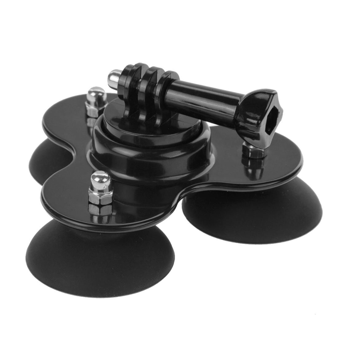 PULUZ Triangle Suction Cup Mount with Screw for GoPro HERO9 Black / HERO8 Black / HERO7 /6 /5 /5 Session /4 Session /4 /3+ /3 /2 /1, Xiaoyi and Other Action Cameras (Black)