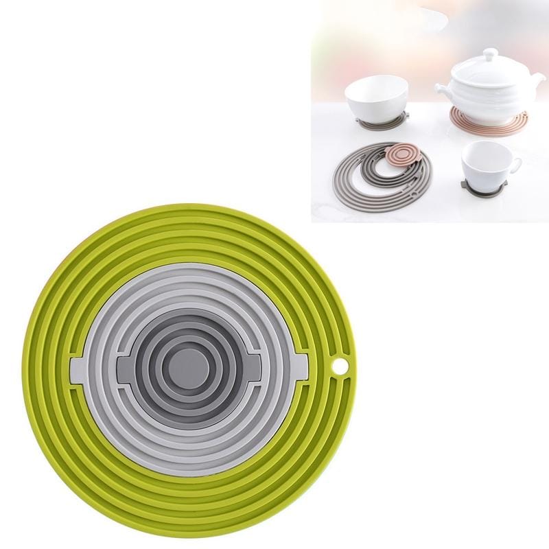 3 in 1 Round Silicone Heat Insulation Pad High Temperature Resistant Multifunctional Tableware Pad Combination Pot Pad Coaster (L2)