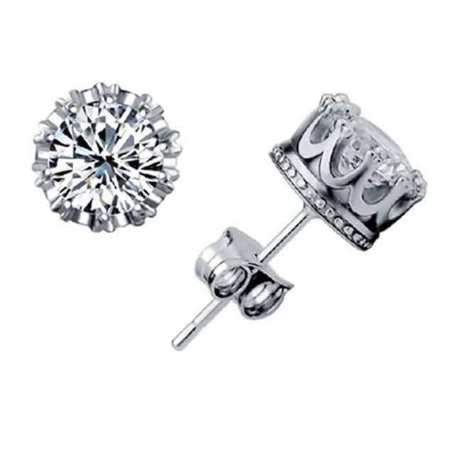 Women Crown Earrings Crystal Jewelry Double Stud Earrings (Style4)