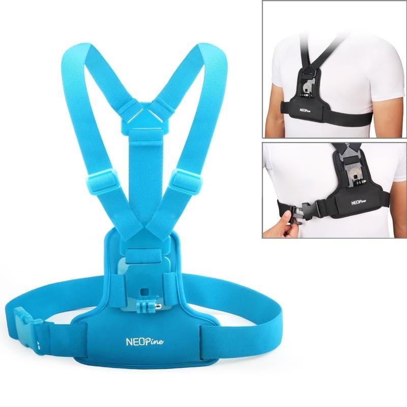 NEOPINE Elastic Fibers Diving Material Chest Belt for GoPro  NEW HERO /HERO6   /5 /5 Session /4 Session /4 /3+ /3 /2 /1, Xiaoyi and Other Action Cameras (Blue)