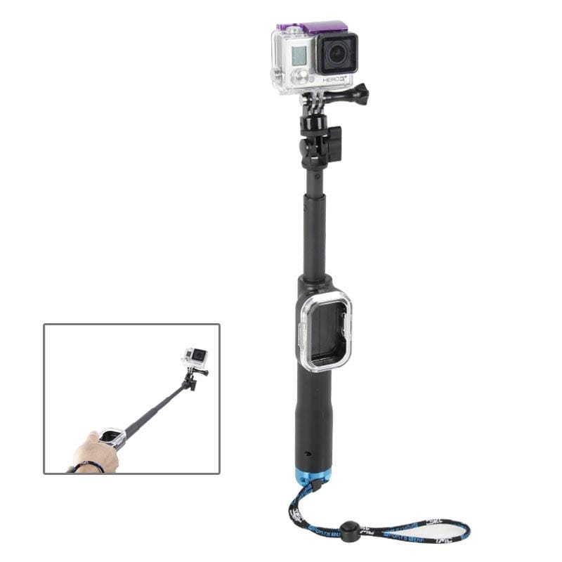 TMC Fold Retractable Handheld Remote Pole Monopod with Screw for GoPro Hero 4 / 3+ / 3 / 2 / 1, Max Length: 98cm (Blue)