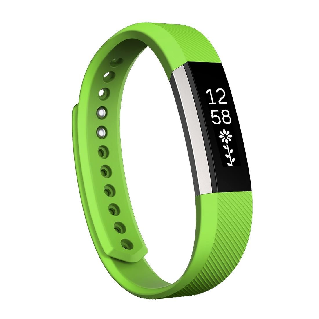 For Fitbit Alta Watch Oblique Texture Silicone Watchband, Large Size, Length: about 22cm (Green)