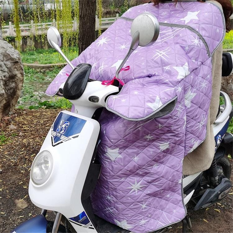 Summer Motorcycle Waterproof Windshield Covered Sunshade (Purple Stars)