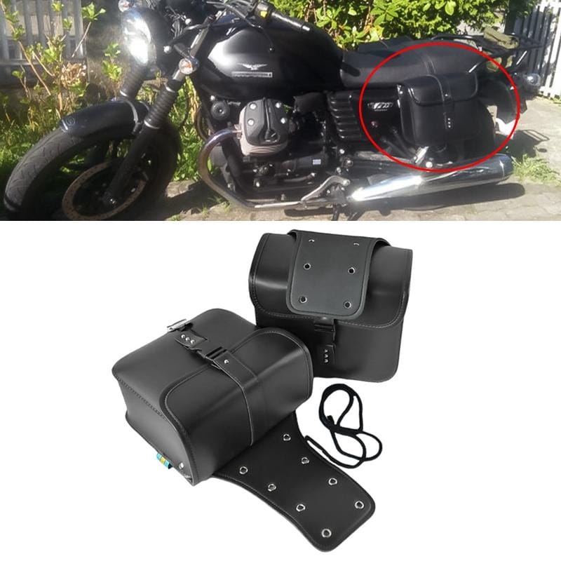 Motorcycle Accessories Modified Side of the Box Leather Bag Knight Bag Kit (Black)