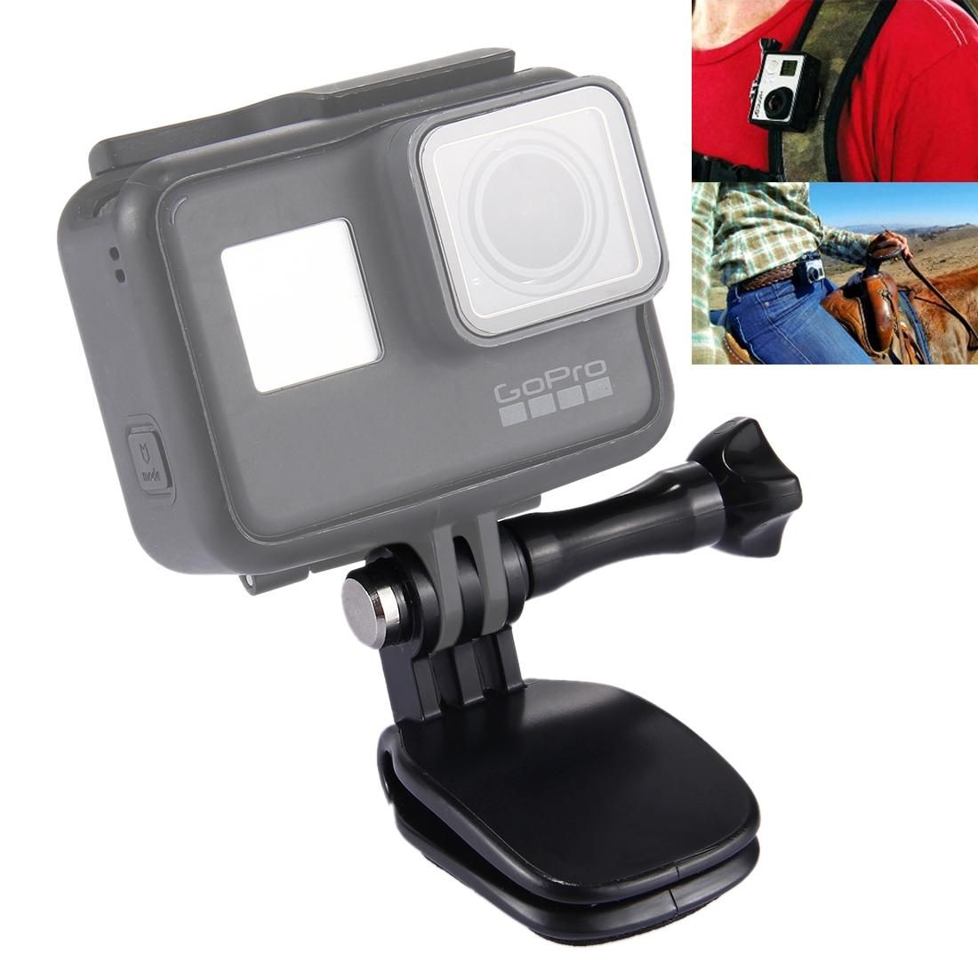 TMC Head Quickclip for GoPro  NEW HERO /HERO6   /5 Session /5 /4 Session /4 /3+ /3 /2 /1, Other Sport Cameras (Black)