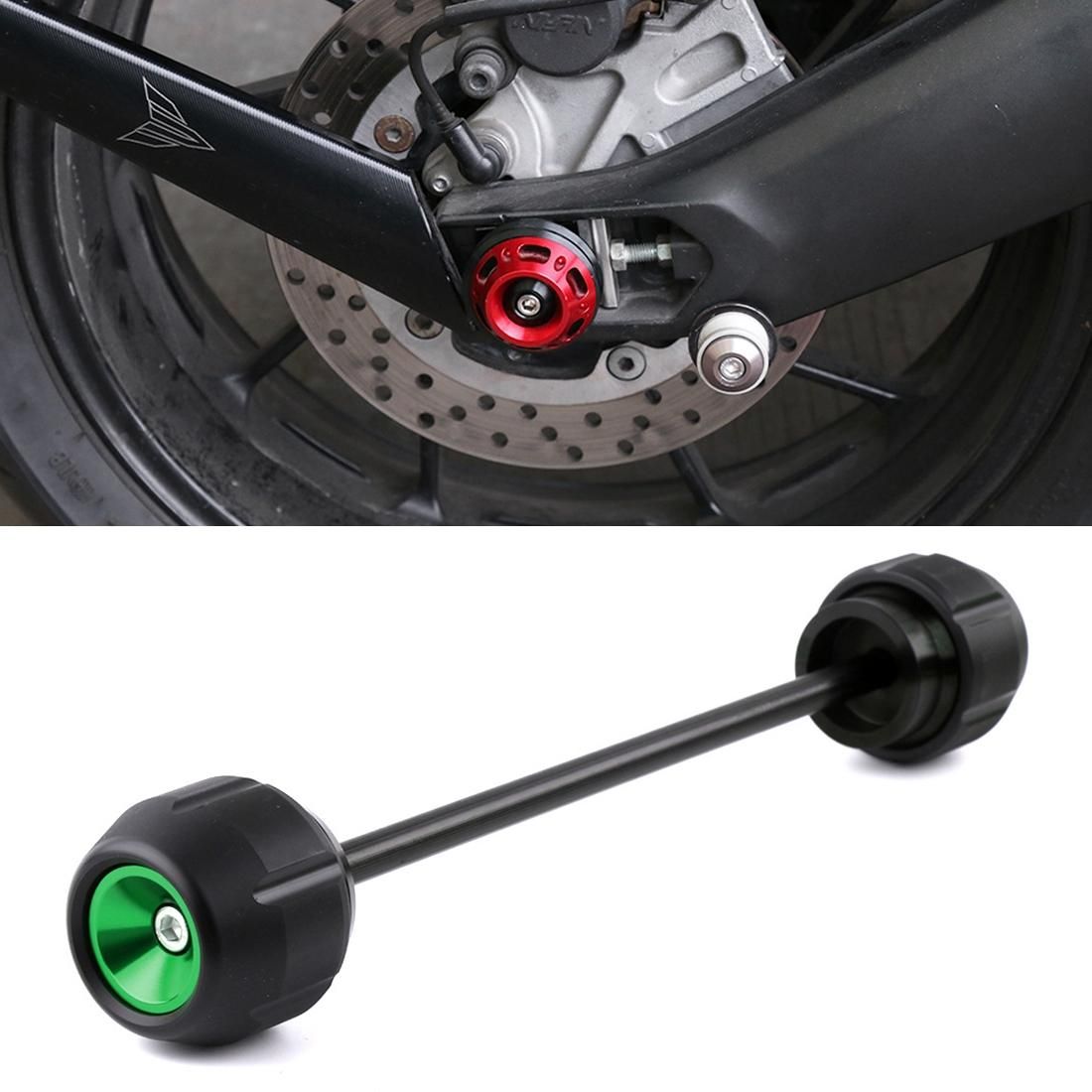 Modified Rear Wheels Drop Resistance Aluminum Alloy Ball Crash Protection Bars for Yamaha FZ09 MT-09 (Green)