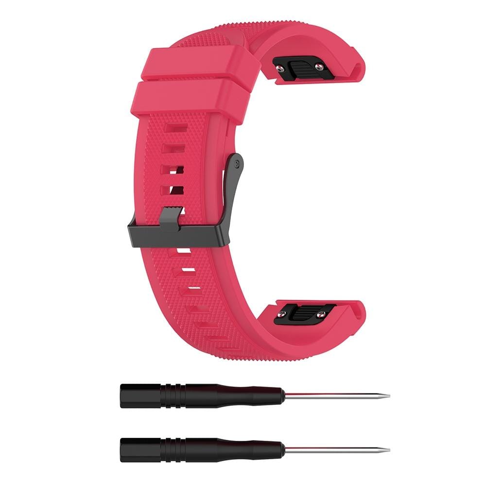 For Garmin Fenix 5X  Fenix3 / Fenix3 HR Silicone Replacement Wrist Strap Watchband (Rose Red)