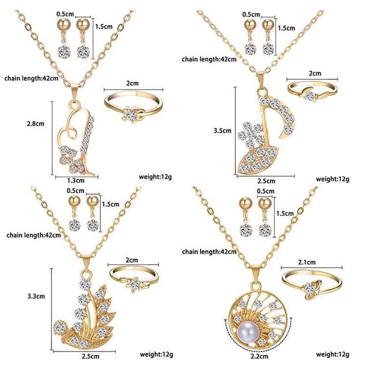 Classic Simple Rhinestone Geometric Ladies Jewelry Set (1501202C0)