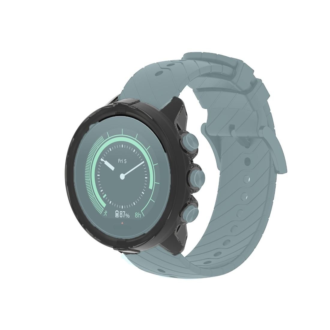 For Suunto 9 Transparent TPU Silicone Watch Case (Transparent Black)