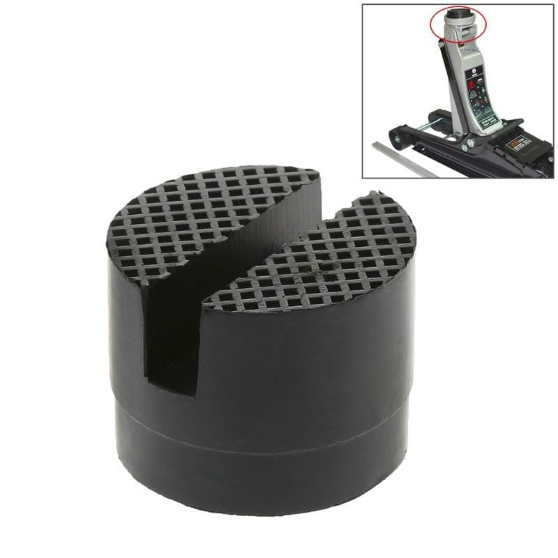 2 PCS Floor Slotted Car Rubber Jack Pad Frame Protector Adapter Jacking Disk Pad Tool (Black)