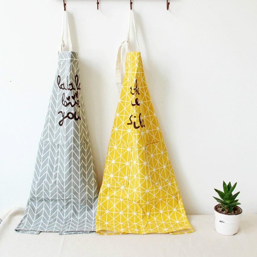 Geometric Pattern Parent-child Waterproof Oil-proof Apron, Style:White Plaid-children