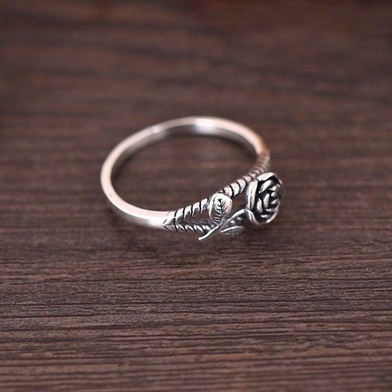 Women Vintage Rose Simple Engagement Ring Jewelry Fashion Jewelry, Ring Size:7