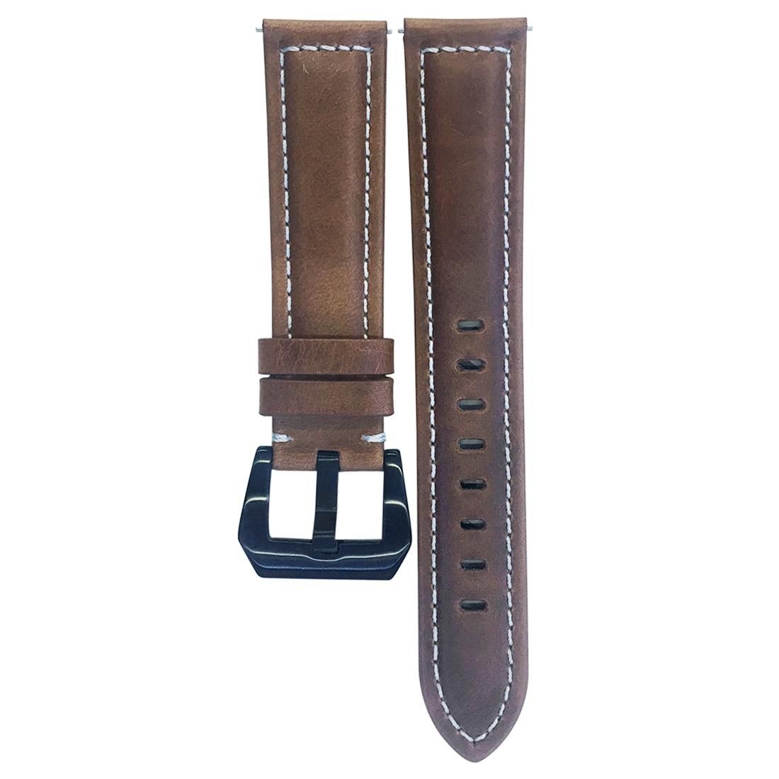 For Samsung Galaxy Watch Active 2 22mm Tree Leather Sports Strap (Coffee)