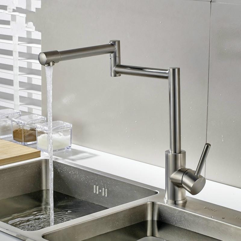 304 Stainless Steel Kitchen Faucet Folding Rotary Drawing Vegetable Faucet