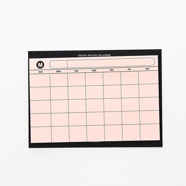 10 PCS 30 Sheets Weekly Planner Sticky Notes Cute Stationery Office Paper Memo Pad (Orange)