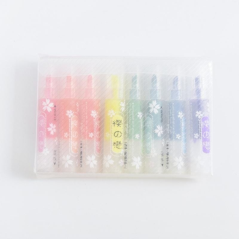 8 In 1 Creative Cartoon Mini Transparent Stick Fluorescent Marker
