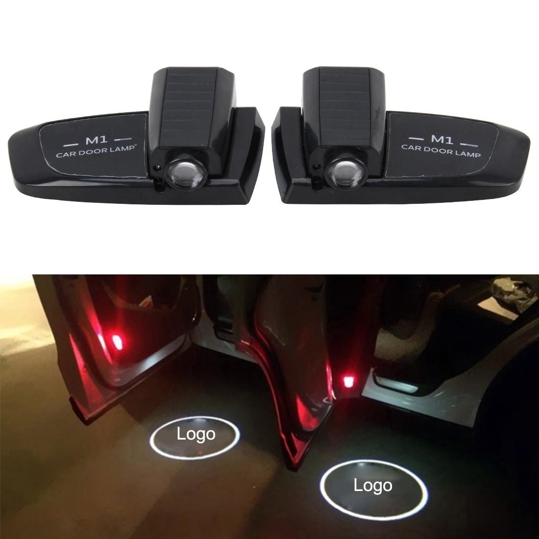 2 PCS Intelligent Induction HD Projection Car Door Welcome Lamp Display Logo for Suzuki (Black)