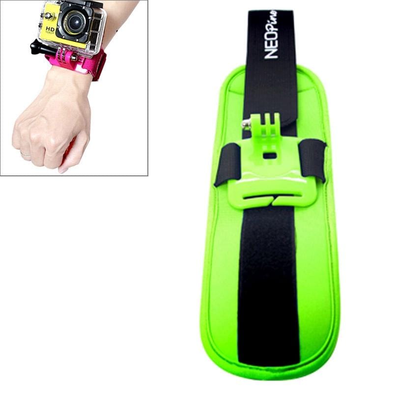 NEOpine Sports Diving Wrist Strap Mount Stabilizer 90 Degree Rotation for GoPro  NEW HERO /HERO6   /5 /5 Session /4 Session /4 /3+ /3 /2 /1, Xiaoyi and Other Action Cameras (Green)