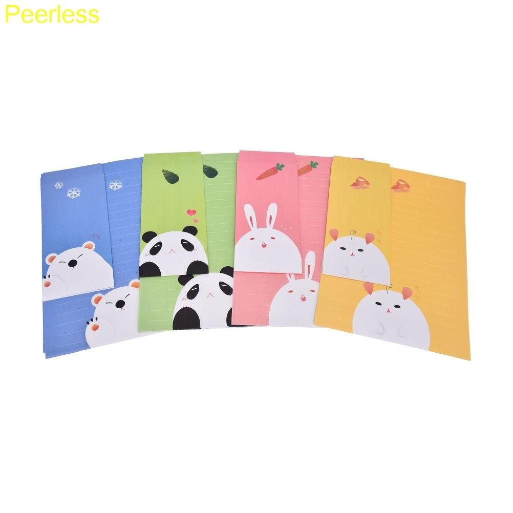 Card Communication Paper Envelope Set Cute Romantic Love Letter 3 Envelope +6 Letter Paper Sets (Bear)