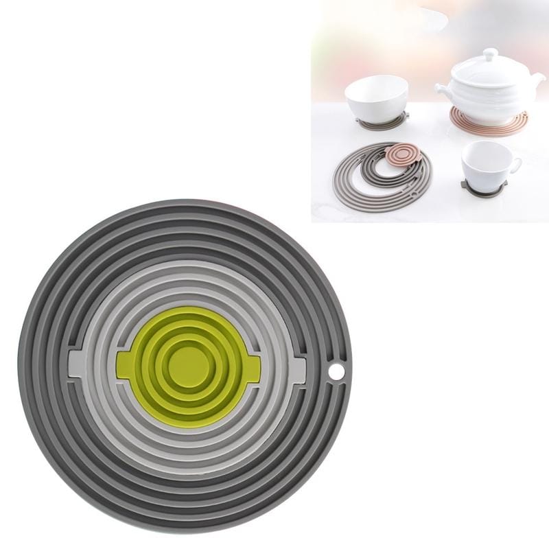 3 in 1 Round Silicone Heat Insulation Pad High Temperature Resistant Multifunctional Tableware Pad Combination Pot Pad Coaster (L3)