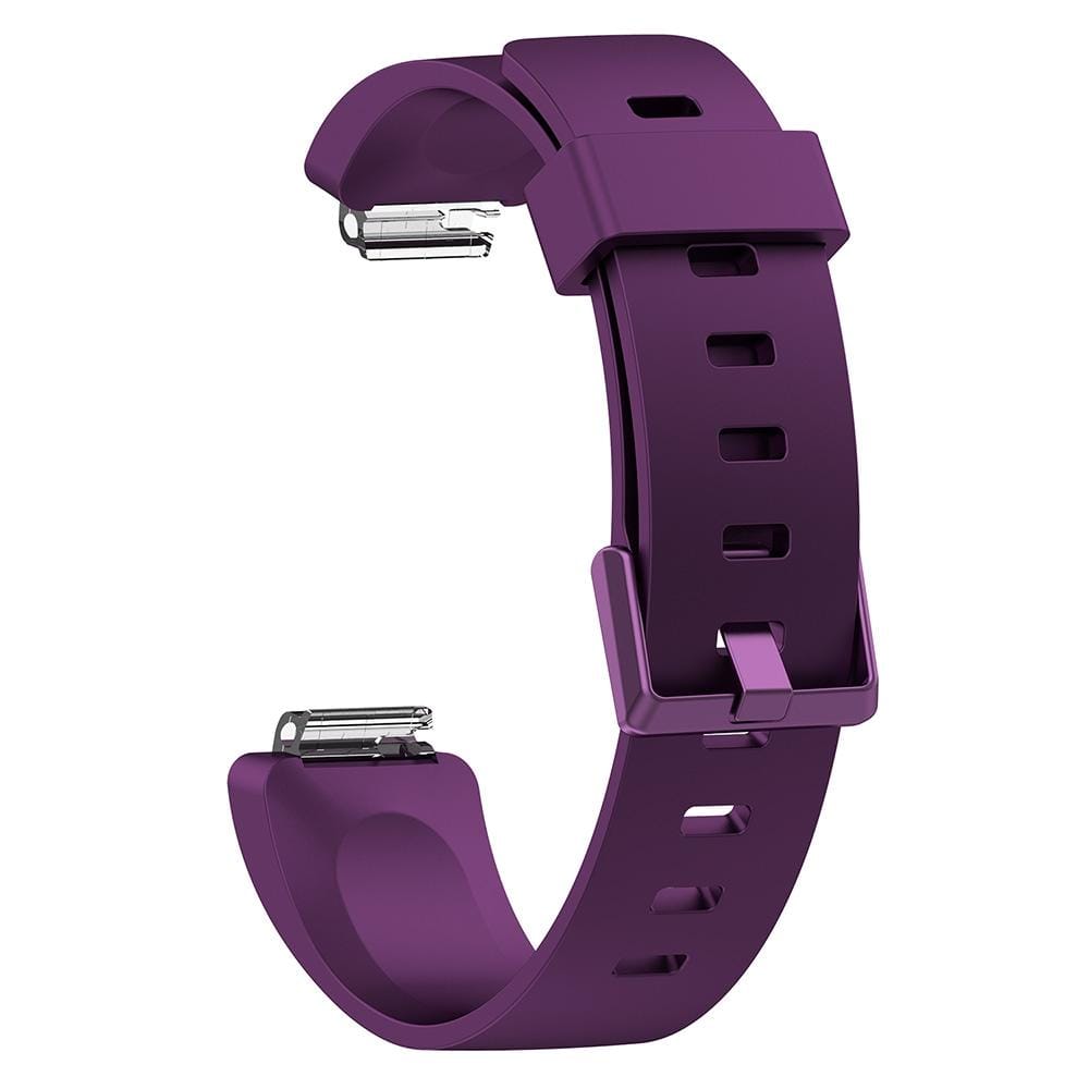 For Fitbit Inspire / Inspire HR Glossy Surface Silicone Replacement Wrist Strap Watchband, Size:L (Dark Purple)