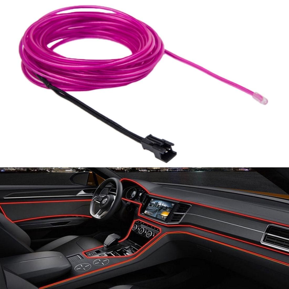 Waterproof Round Flexible Car Strip Light with Driver for Car Decoration, Length: 5m (Purple)