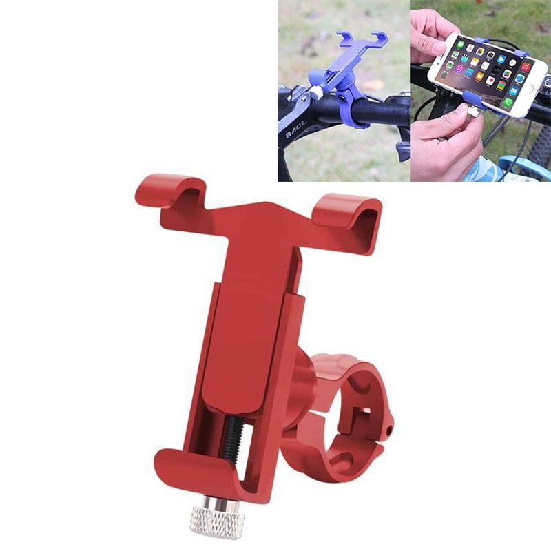 360 Degree Rotatable Aluminum Alloy Phone Bracket for Bicycle, Suitable for 50-100mm Device (Red)