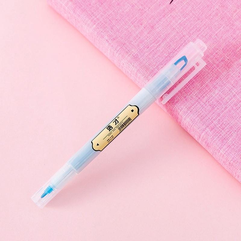 5 PCS Small Fresh Double-headed Color Fluorescent Tasteless Marker (Blue)