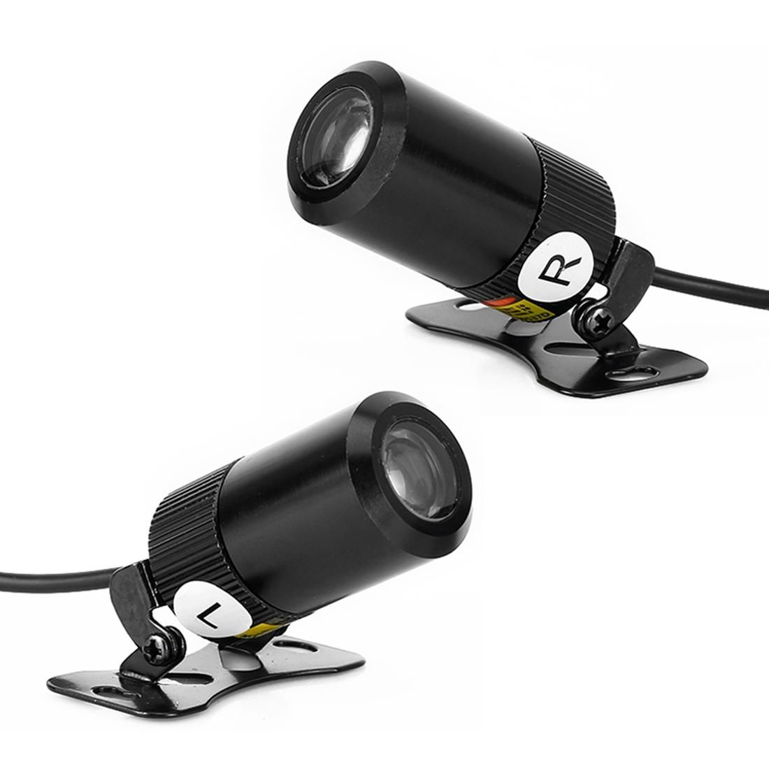 2 PCS DC 8-36V 3W Motorcycle LED Projection Lamp Light, Cable Length: 2.4m (Blue Light)