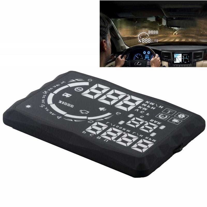 S5 5.5 inch HD Car OBDII Smart HUD Windscreen Head Up Display All-digital Fatigue Speeding Warning System