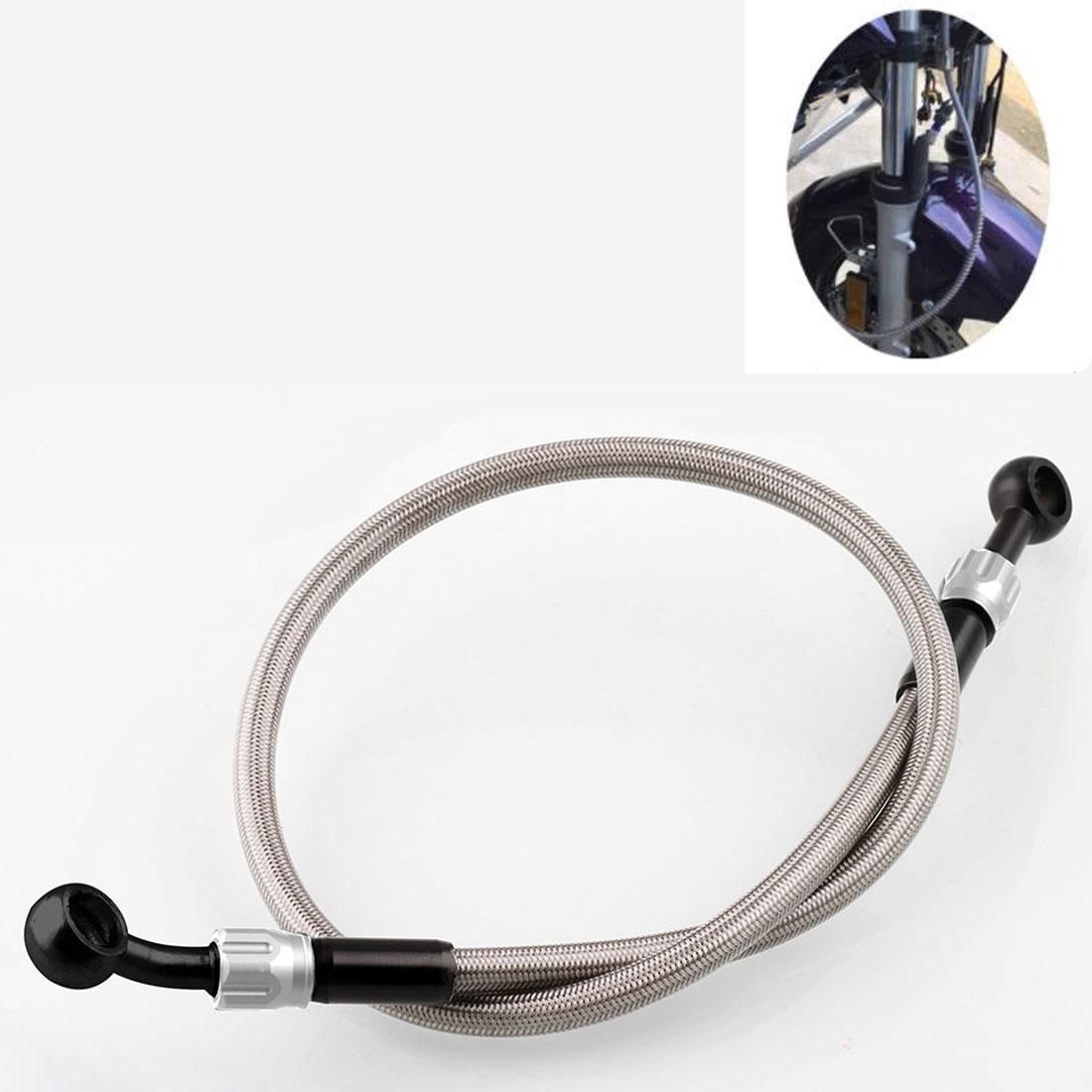 Motorcycle Modified Accessories Universal Steel Wire Braided High Temperature Resistance Brake Hose, Length: 945mm (Silver)