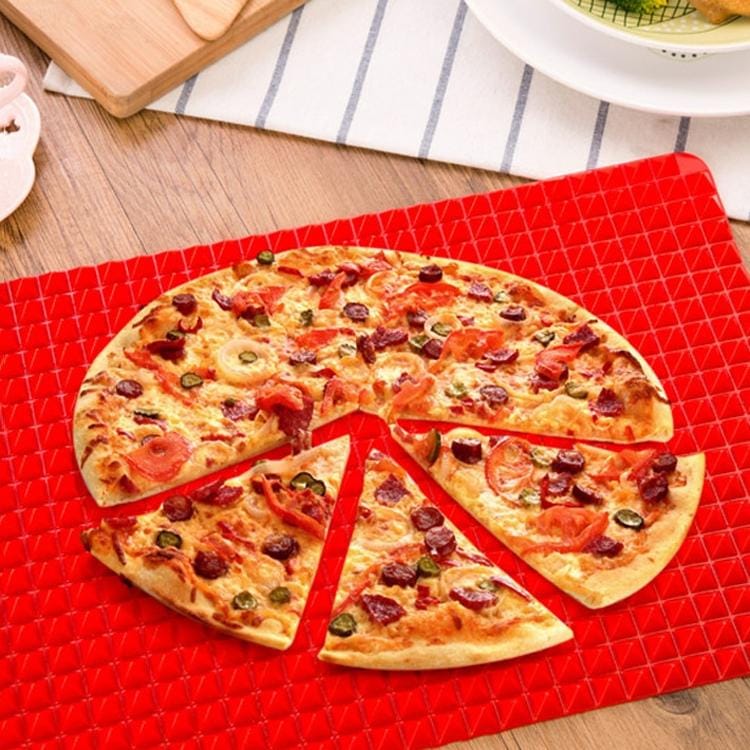 2 PCS Silicone Multifunctional Bbq Pizza Mat Multifunctional Placemat Grill Mat Microwave Baking Mat (Black)