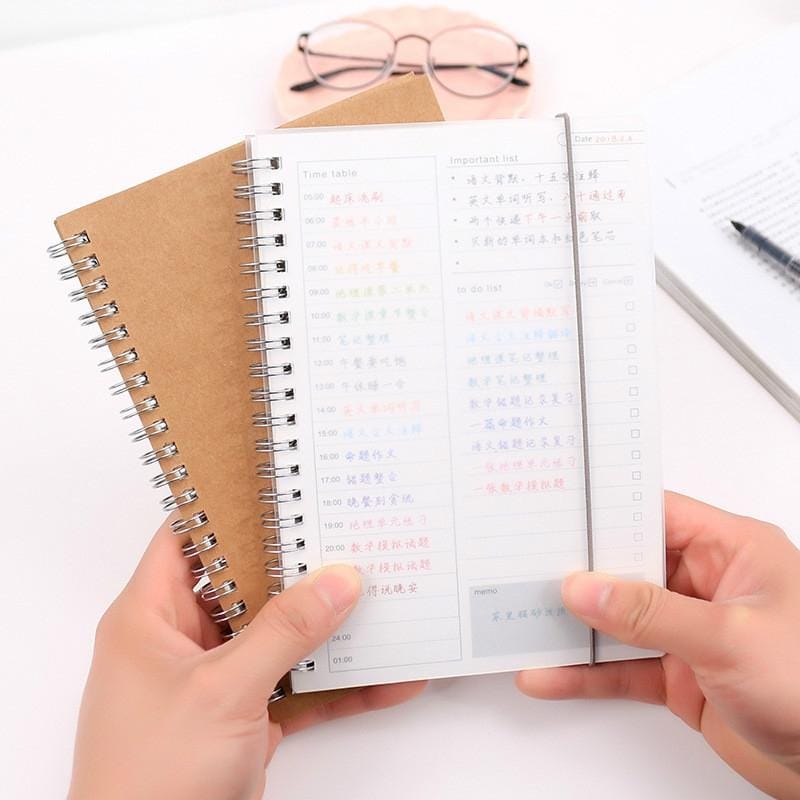 Notebook Planner Agenda Book Diary Kraft Mini Paper Notepad (Kraft paper cover)