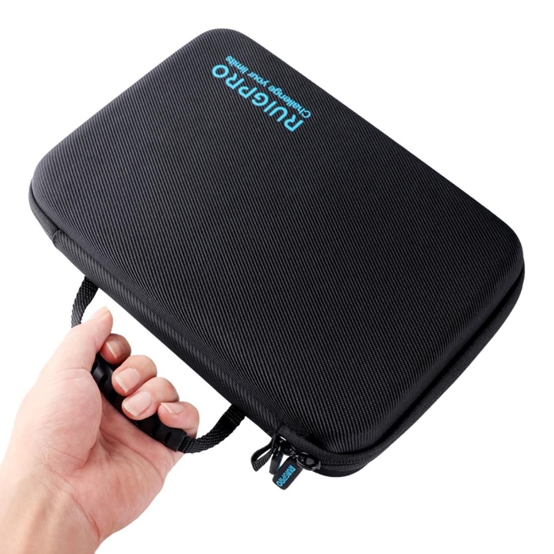 For GoPro HERO8 / 7 / 6 RUIGPRO Shockproof Waterproof Portable Case Box Size : 17.3cm x 12.3cm x 6.5cm (Black)