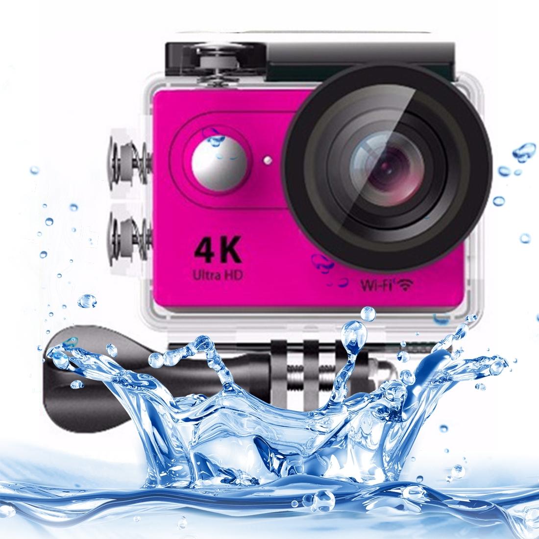 H9 4K Ultra HD1080P 12MP 2 inch LCD Screen WiFi Sports Camera, 170 Degrees Wide Angle Lens, 30m Waterproof (Pink)