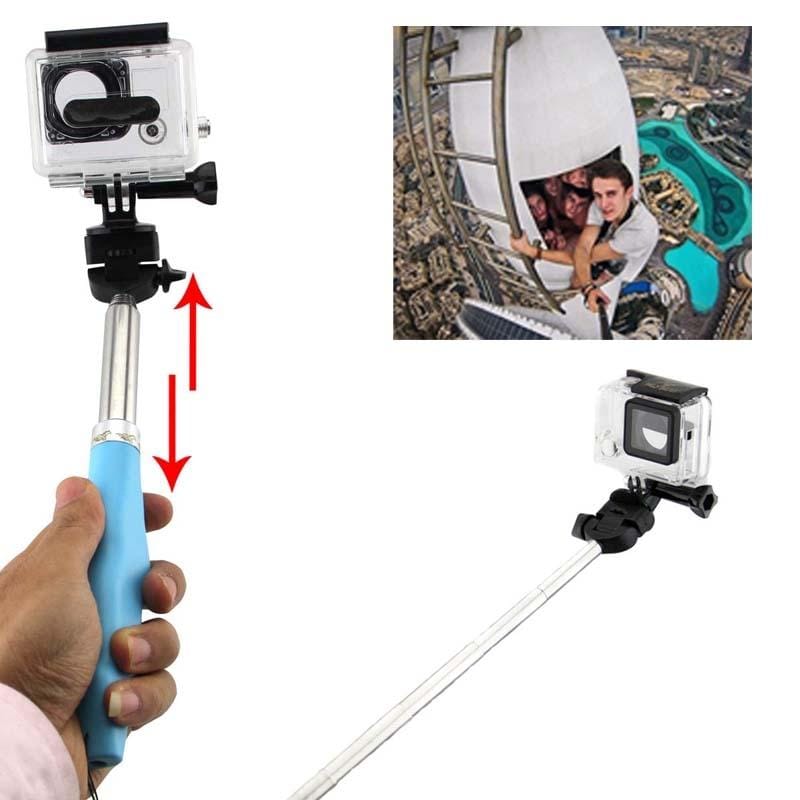 Fashion 7 Sections Telescopic Shaft Self-timer Monopods for GoPro Camera / Digital Camera / Phone, Full Length Max: 110cm (Blue)