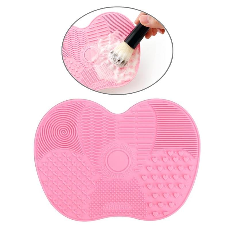 Silicone Brush Cleaner Mat Washing Tools for Cosmetic Make up Eyebrow Brushes Cleaning Pad Scrubber Board Makeup Clean Tool (Pink)