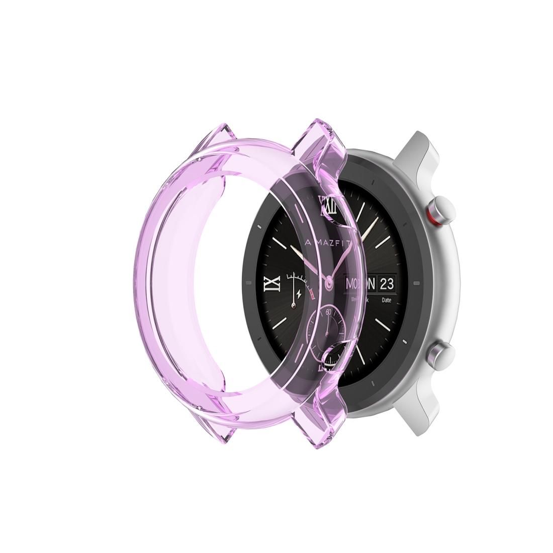 For Huami Amazfit GTR 47mm TPU Half Case Watch Case (Transparent Purple)
