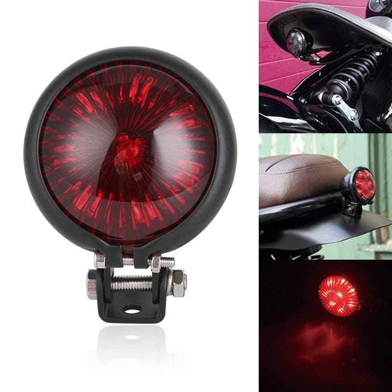 Speedpark 12V Motorcycle Modified Tail Light Brake Light for Harley (Black Red)