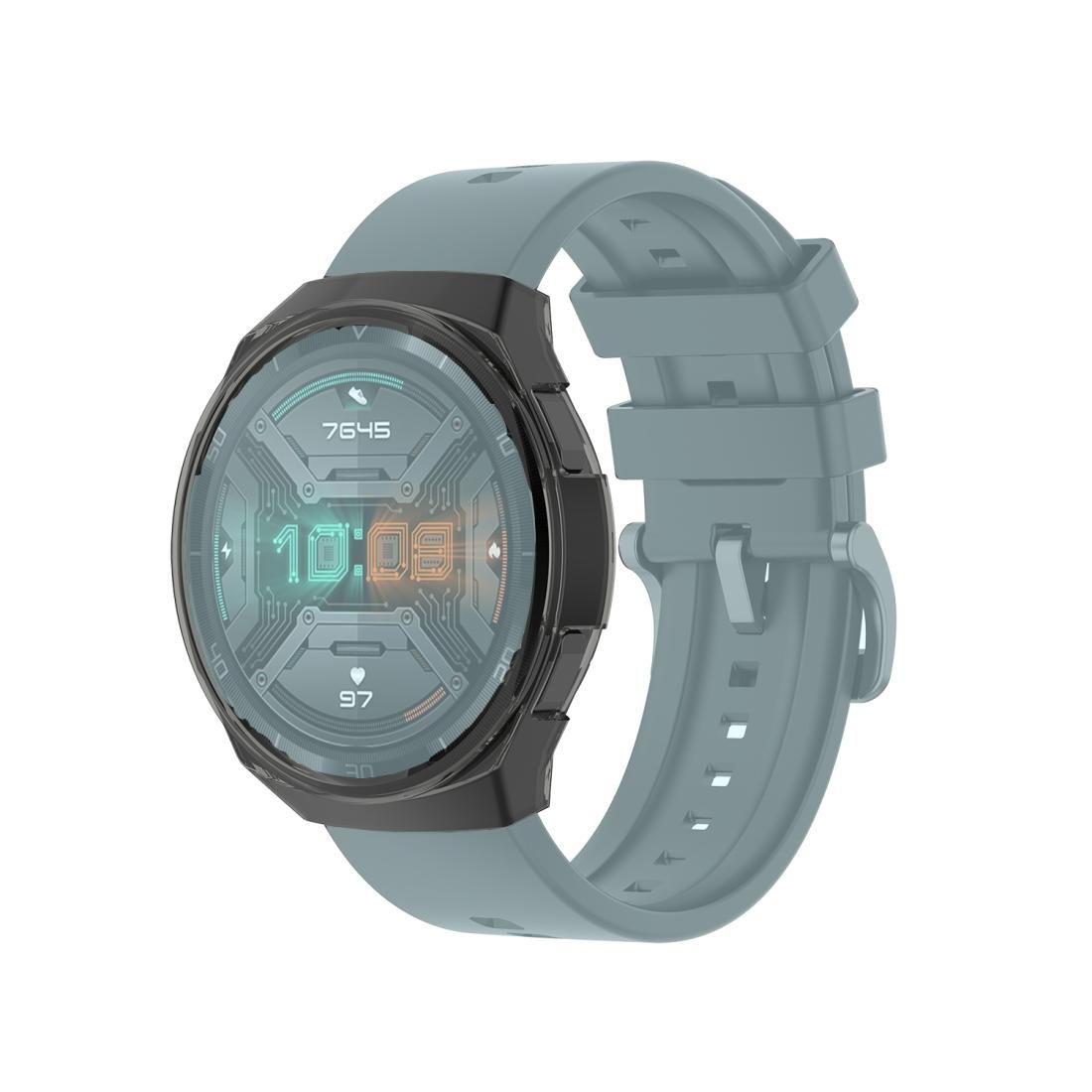 For Huawei Watch GT 2e Transparent TPU Silicone Watch Case (Transparent Black)
