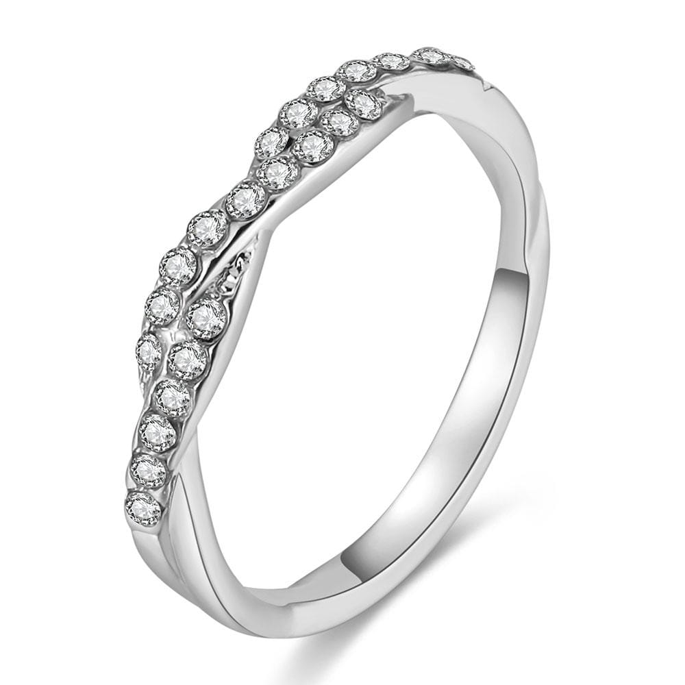 Twisted Rope Hemp Flowers Ring Plating Tail Ring Fashion Women Jewelry, Ring Size:9 (Silver)