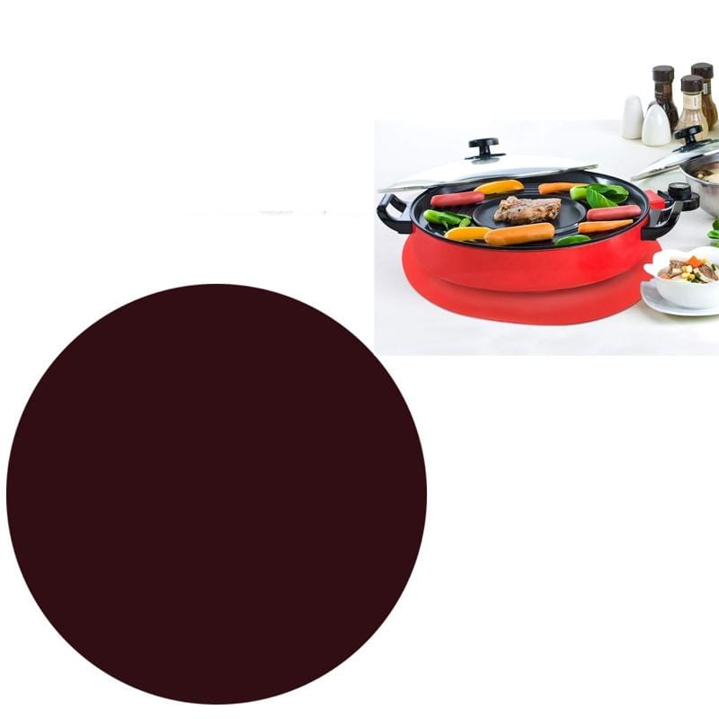 3 PCS 12 Inch Food Grade Silicone Microwave Oven Mat Round Silicone Placemat Non-Slip Insulation Mat (Black)
