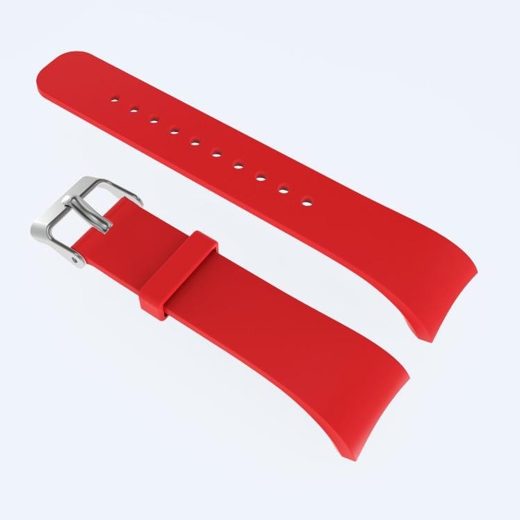 Solid Color Leather Wrist Strap Watch Band for Galaxy Gear Fit2 R360 (Red)